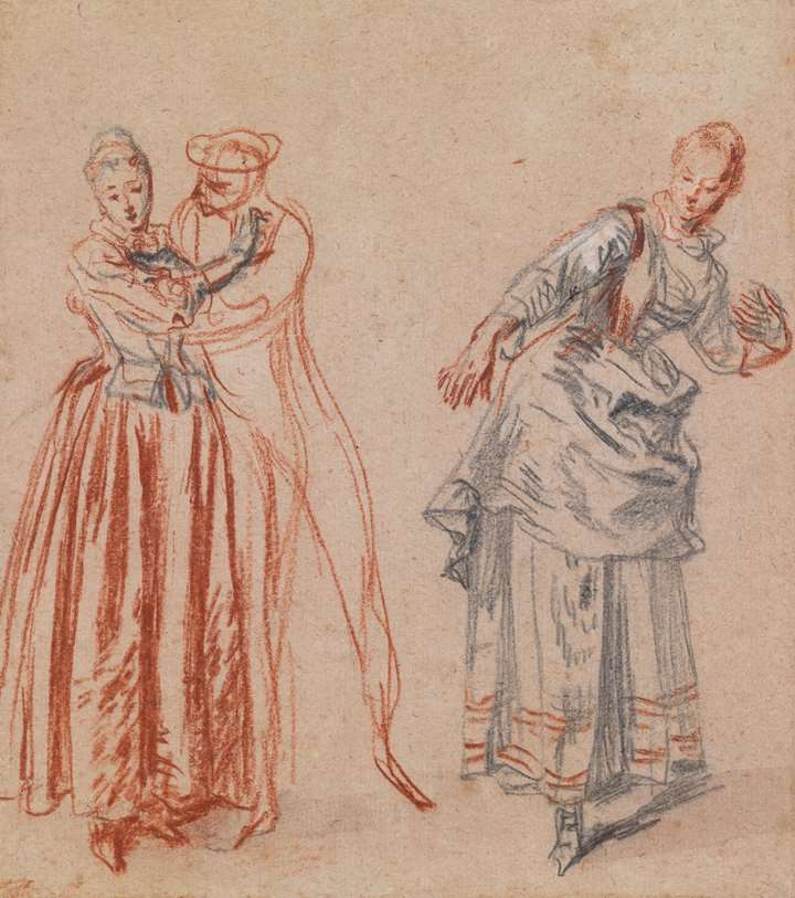 Studies of a Woman Spurning a Man’s Advances and a Woman Leaning Back
